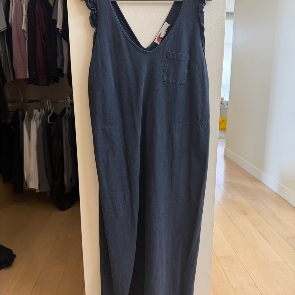 Free People Black Midi Dress with Pocket